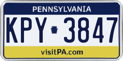 PA license plate KPY3847