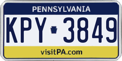 PA license plate KPY3849