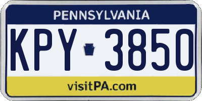 PA license plate KPY3850
