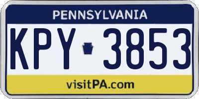 PA license plate KPY3853