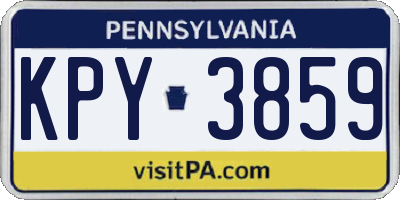 PA license plate KPY3859