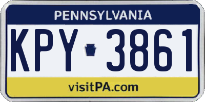 PA license plate KPY3861