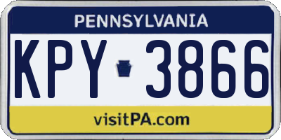 PA license plate KPY3866