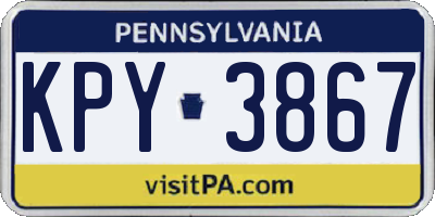 PA license plate KPY3867