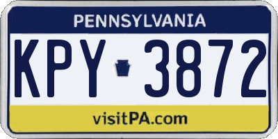 PA license plate KPY3872