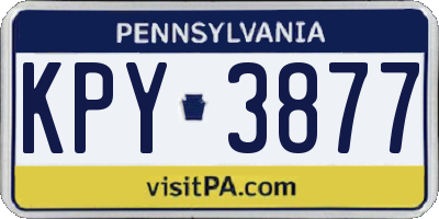 PA license plate KPY3877