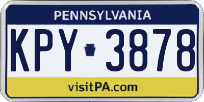 PA license plate KPY3878
