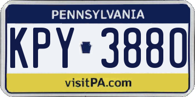 PA license plate KPY3880