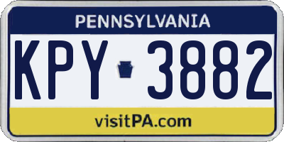 PA license plate KPY3882