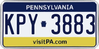 PA license plate KPY3883