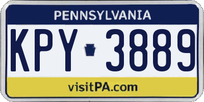 PA license plate KPY3889