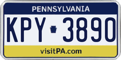 PA license plate KPY3890
