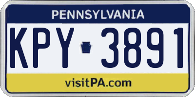 PA license plate KPY3891