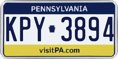PA license plate KPY3894