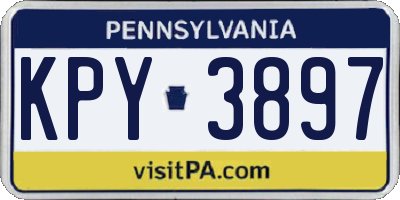PA license plate KPY3897