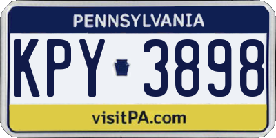 PA license plate KPY3898