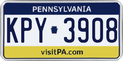 PA license plate KPY3908