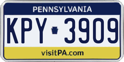 PA license plate KPY3909