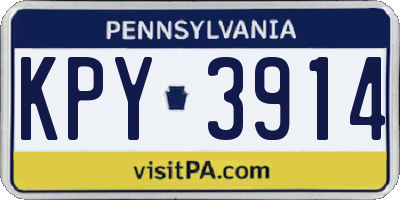PA license plate KPY3914
