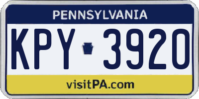 PA license plate KPY3920