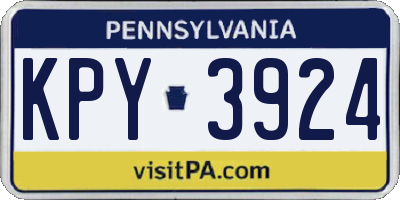 PA license plate KPY3924