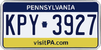 PA license plate KPY3927