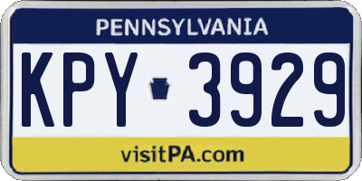 PA license plate KPY3929