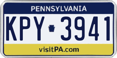 PA license plate KPY3941