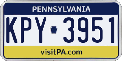 PA license plate KPY3951