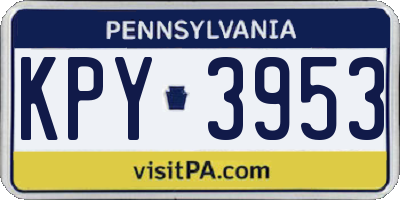 PA license plate KPY3953