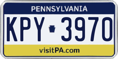 PA license plate KPY3970