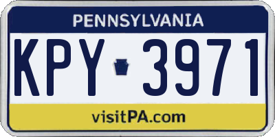 PA license plate KPY3971