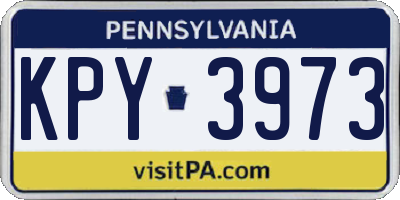 PA license plate KPY3973