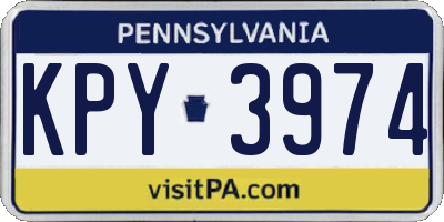 PA license plate KPY3974