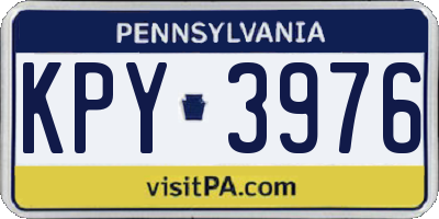 PA license plate KPY3976