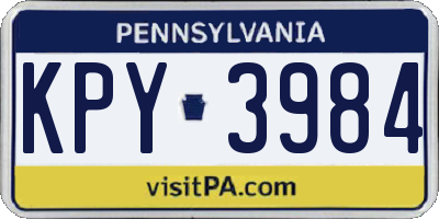 PA license plate KPY3984