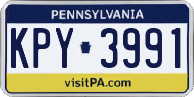 PA license plate KPY3991