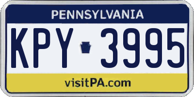 PA license plate KPY3995