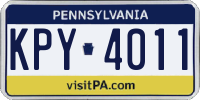 PA license plate KPY4011