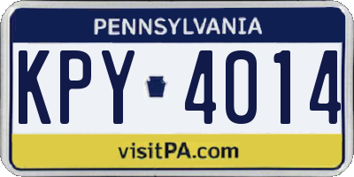 PA license plate KPY4014