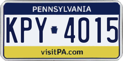 PA license plate KPY4015