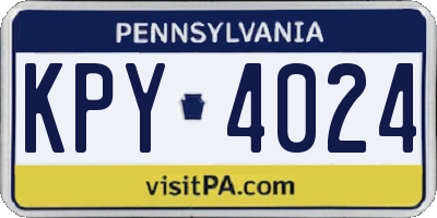 PA license plate KPY4024