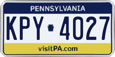 PA license plate KPY4027