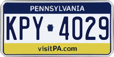 PA license plate KPY4029
