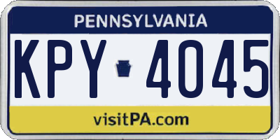 PA license plate KPY4045