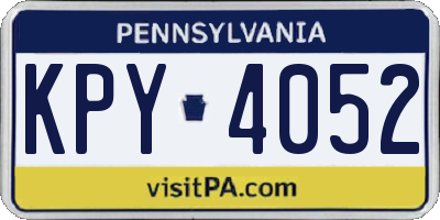 PA license plate KPY4052