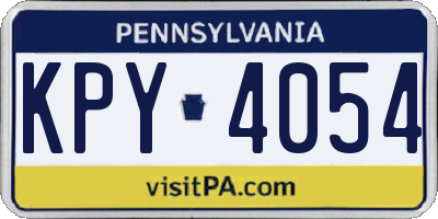 PA license plate KPY4054