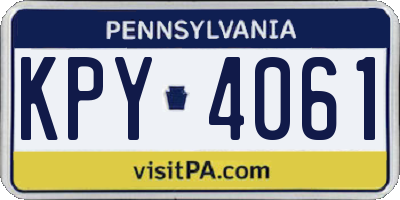PA license plate KPY4061