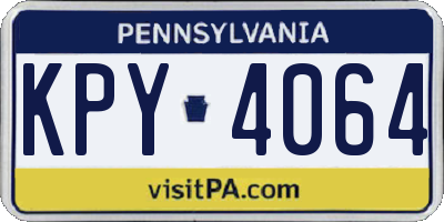 PA license plate KPY4064