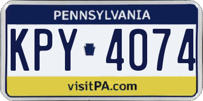 PA license plate KPY4074